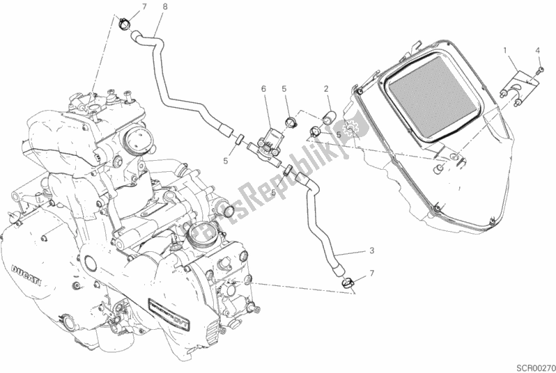 All parts for the Secondary Air System of the Ducati Multistrada 1260 S Grand Tour USA 2020